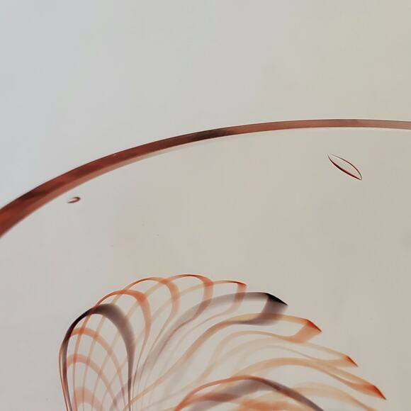 Peter Houk MIT Glass Lab Red & Black Swirl Design Vase 8" 2002 - Picture 15 of 16